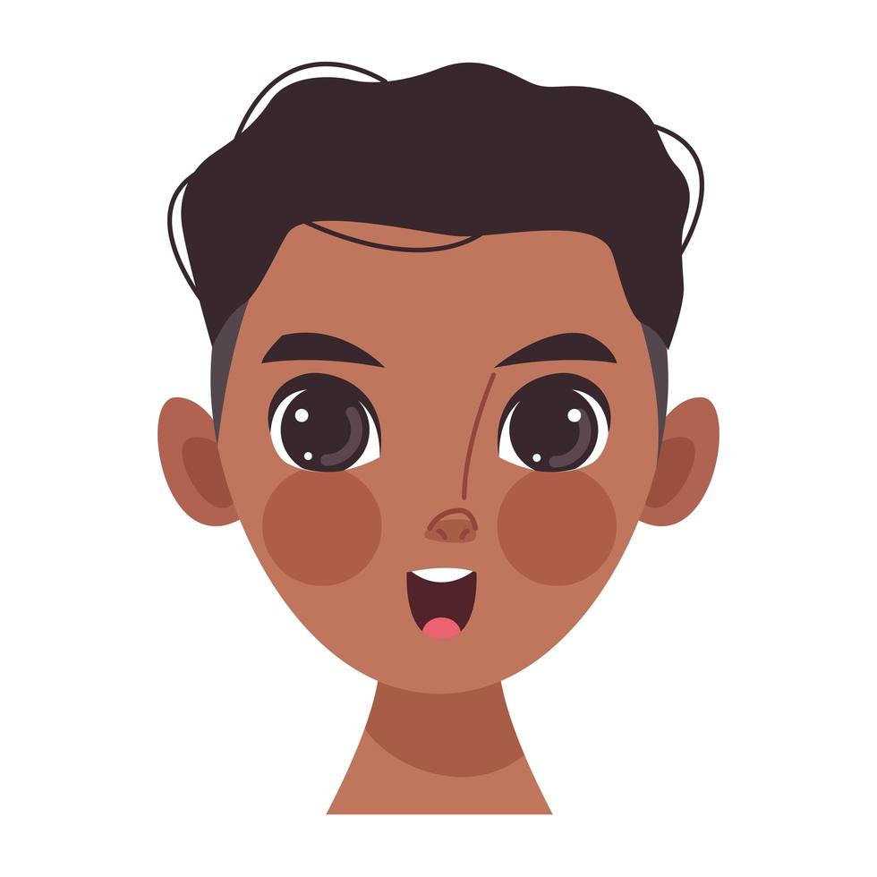 afro little boy vector