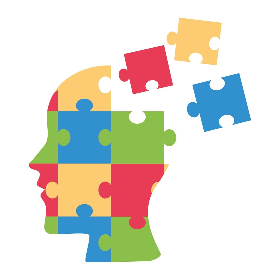 profile with puzzle vector