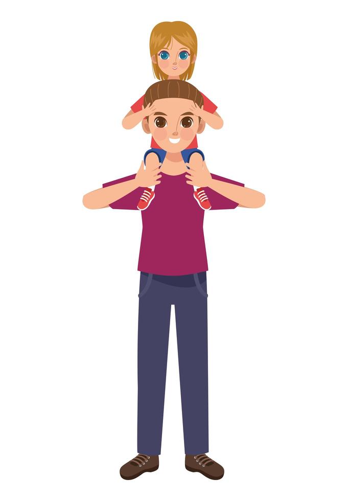 father lifting daughter vector