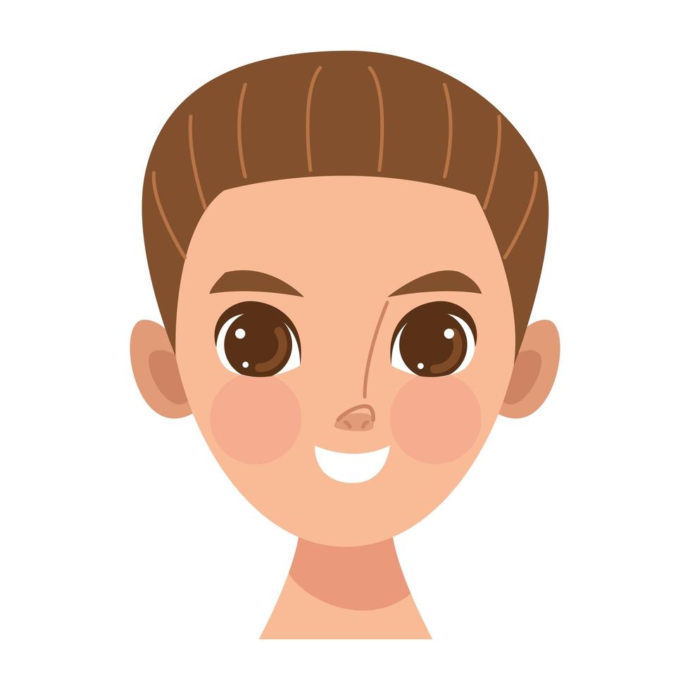 little boy head vector