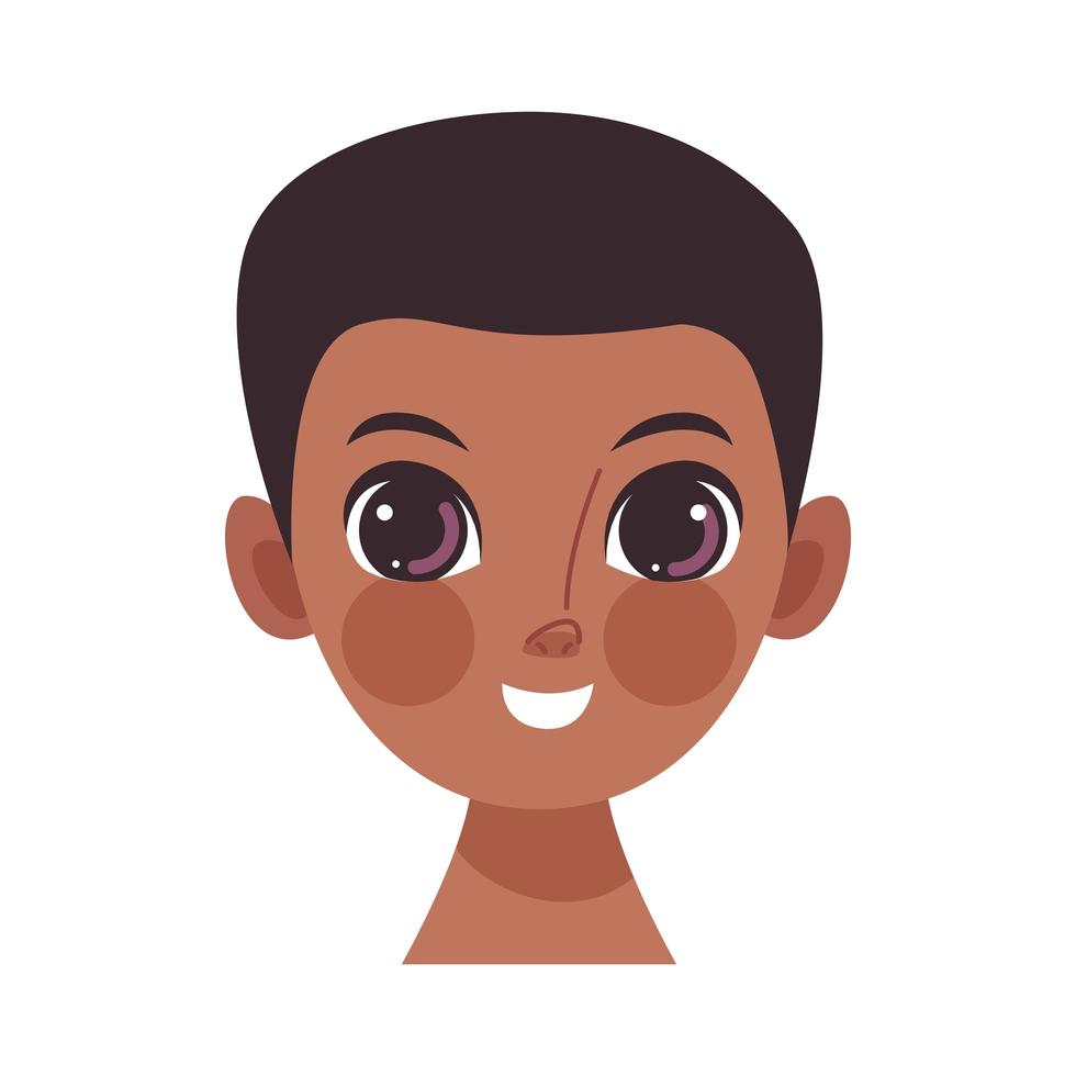 little afro boy vector