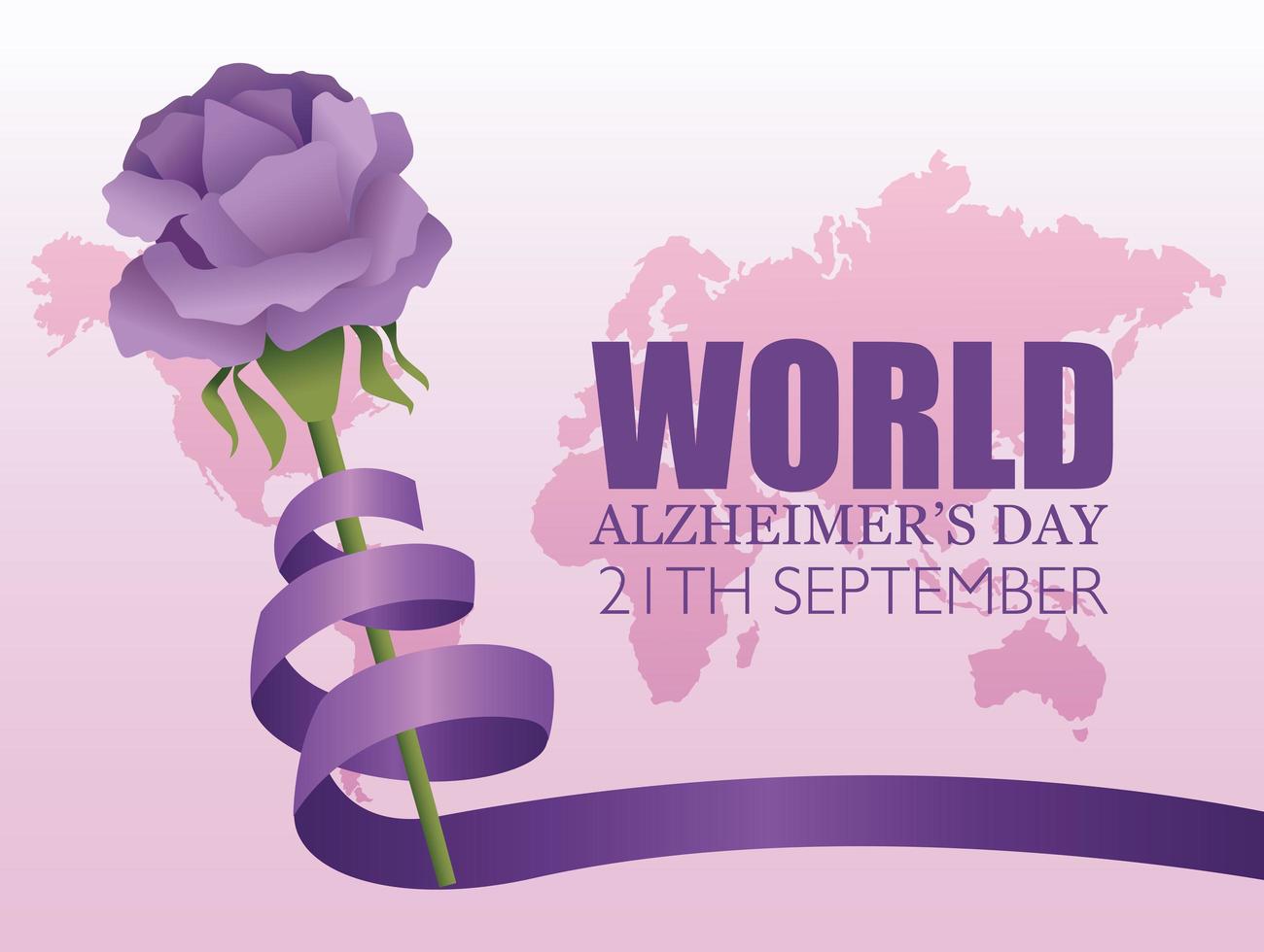 world alzheimer day postcard vector