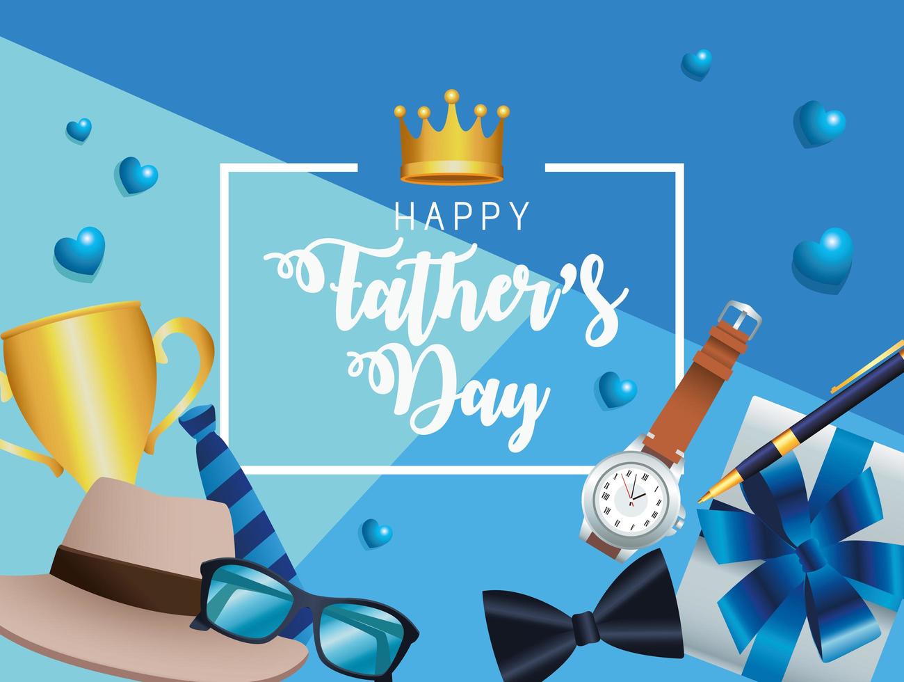 fathers day frame vector