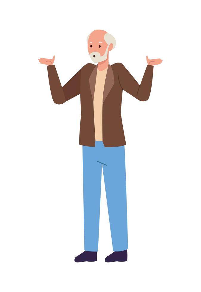 grandfather standing character vector