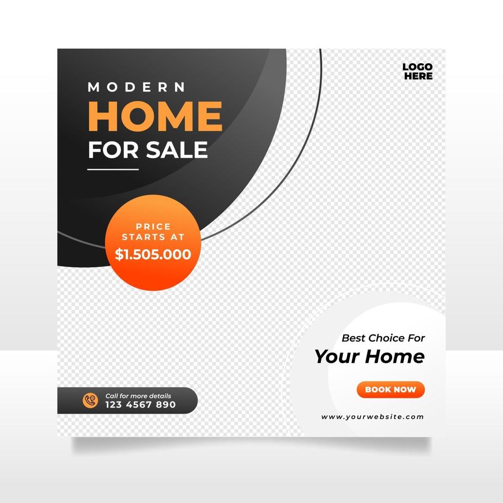 Real estate sale social media post banner template vector