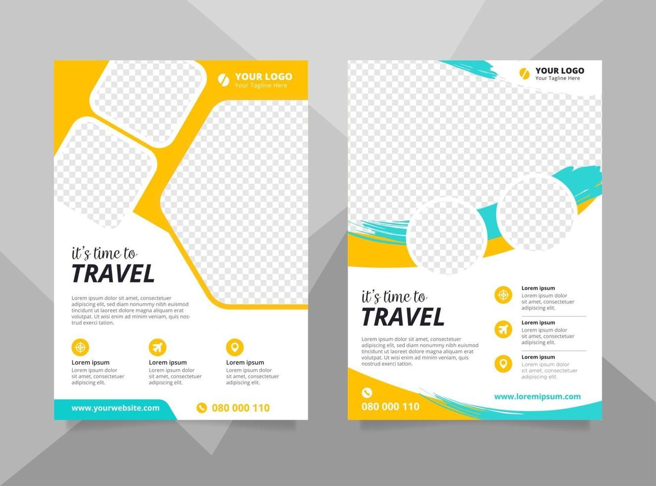 Vacation travel brochure flyer design template vector