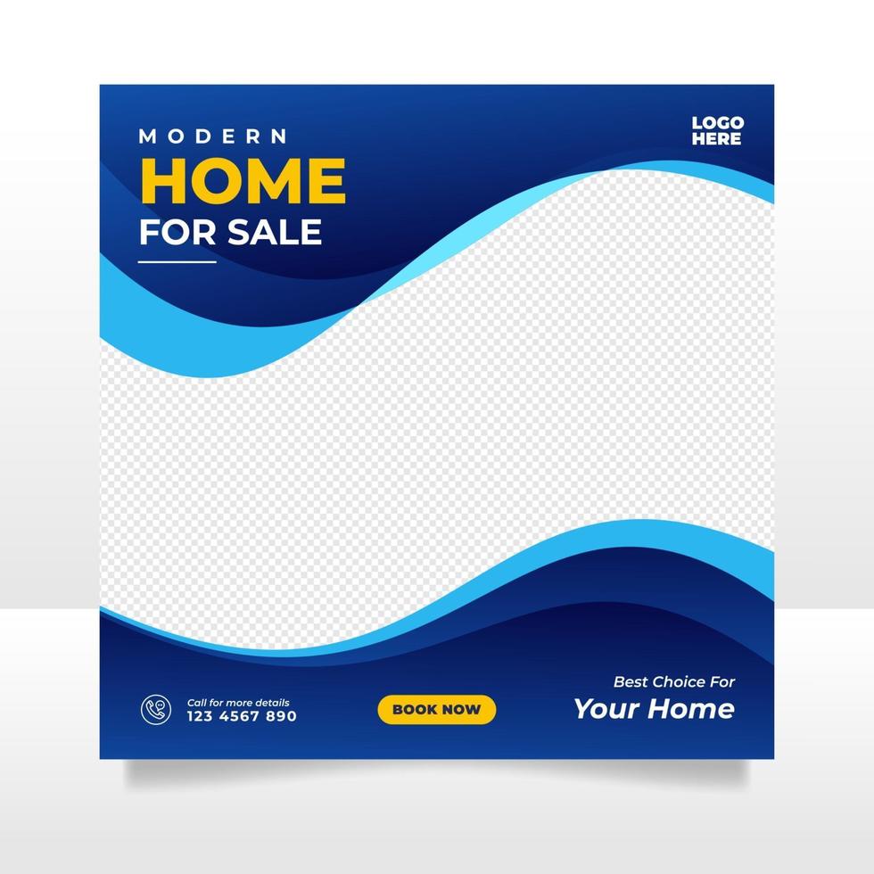 Home sale social media post banner template vector