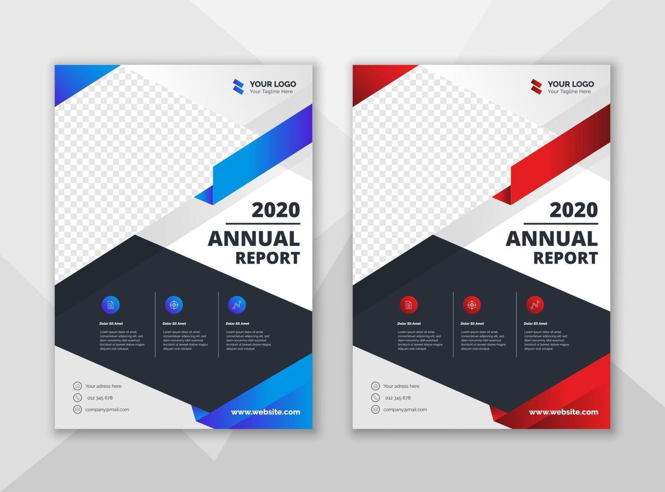 plantilla de diseño de informe anual creativo vector