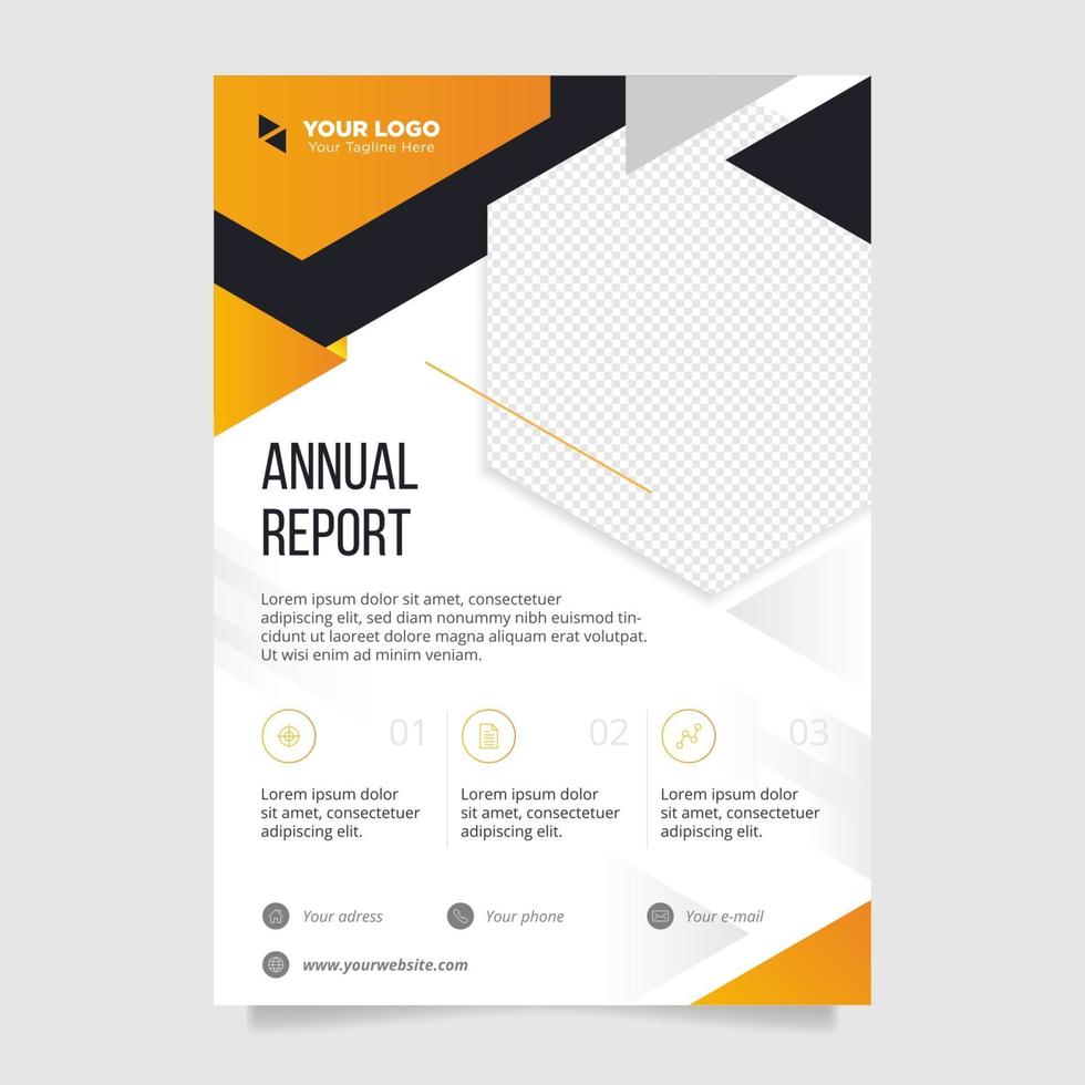 Creative annual report design template vector