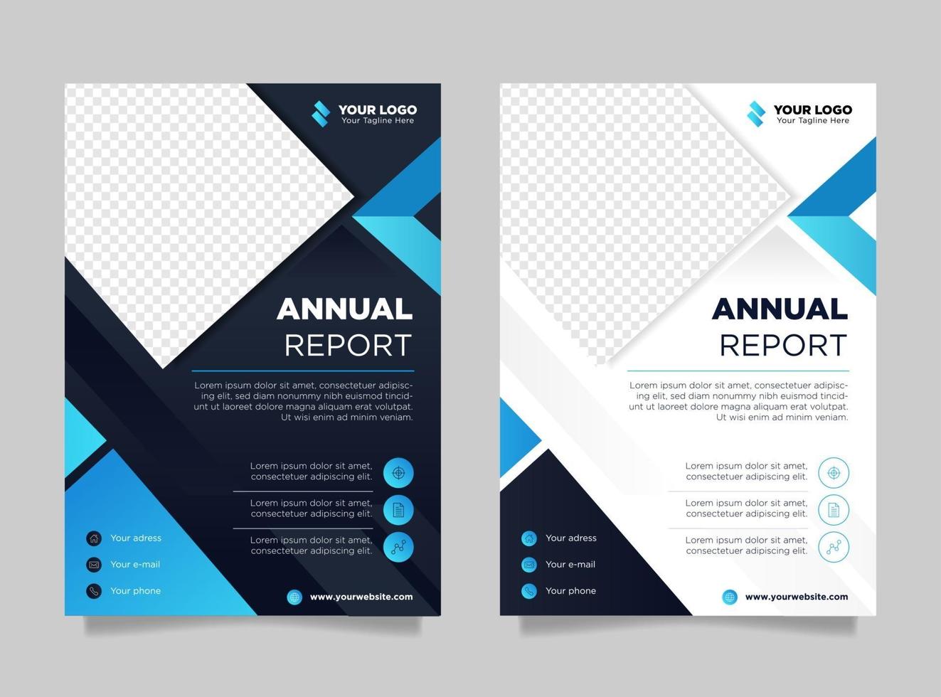 Creative annual report design template vector