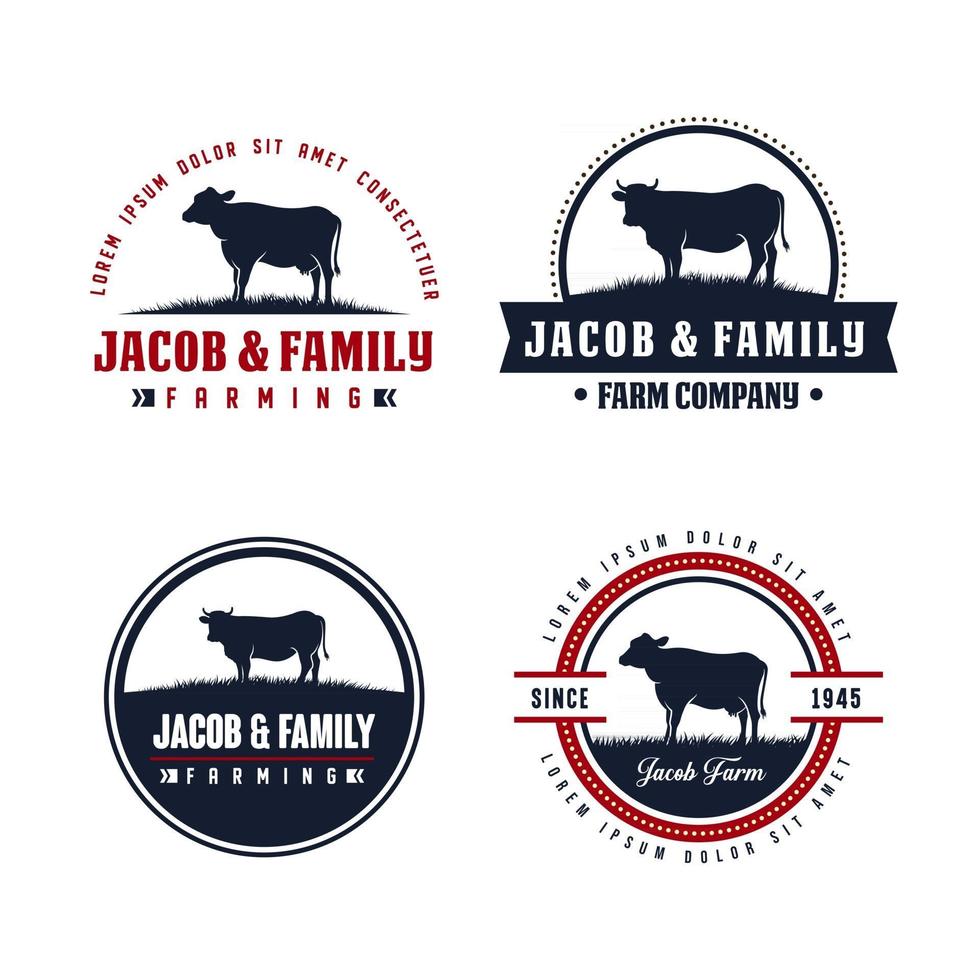 black angus cow logo design template vector