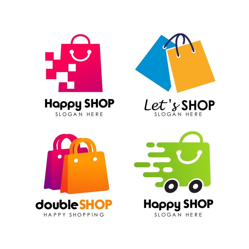 vector de diseño de logotipo de tienda de compras