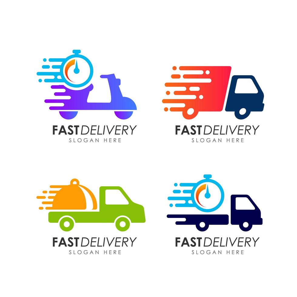 courier fast delivery logo icon design template vector