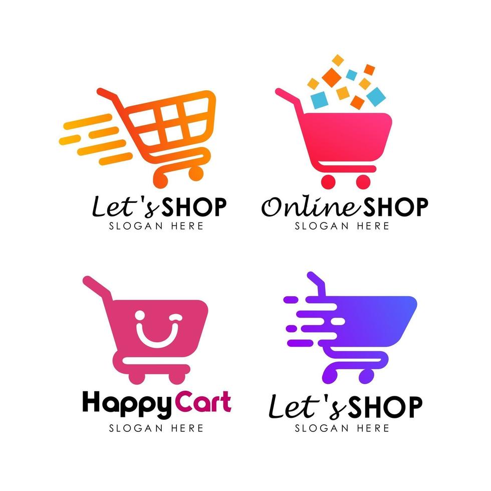 shopping cart logo design template vector