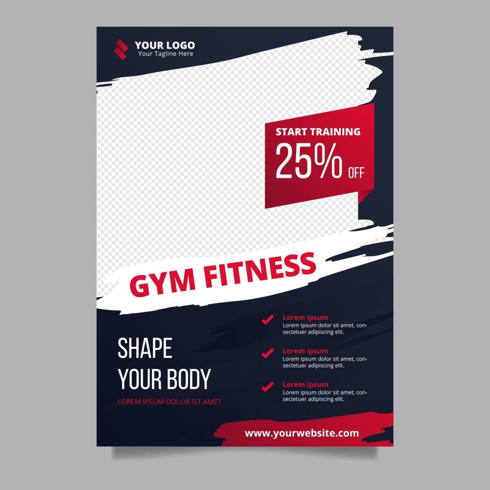 Sport poster design template for gym fitness vector