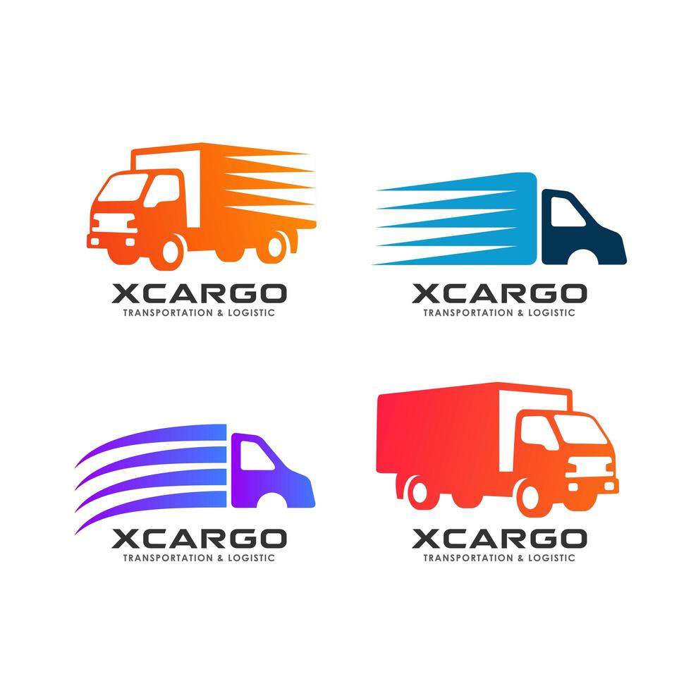 elemento de diseño de icono de logotipo de servicios de entrega de carga vector