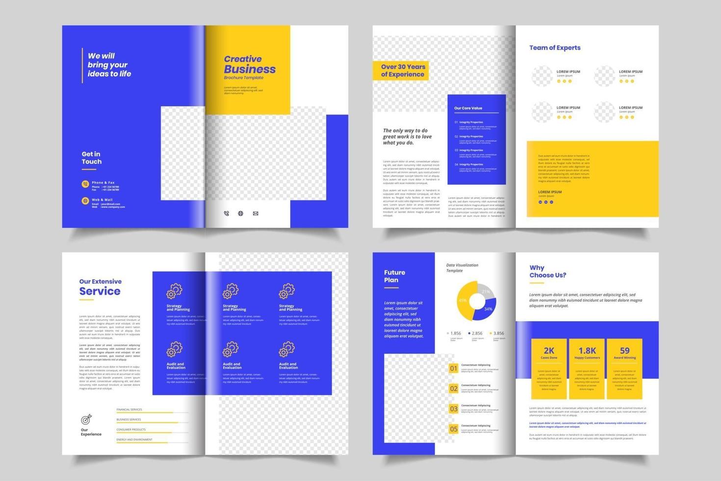 Minimal business brochure or booklet design template vector
