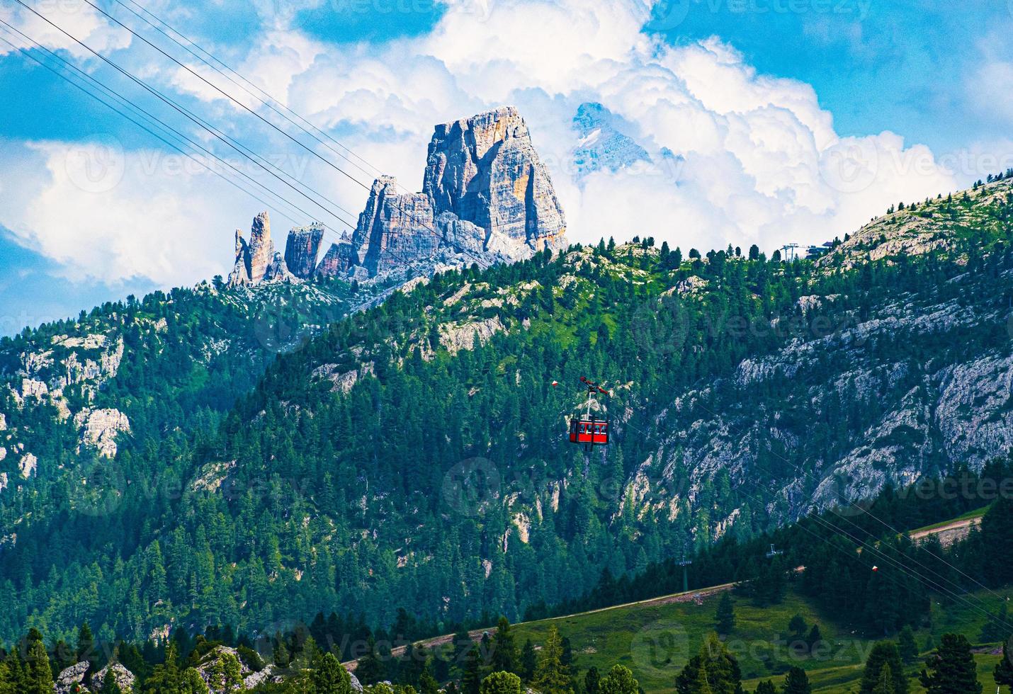 Cable car in the mountains photo