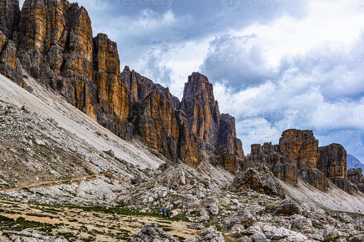 Clouds above rock formations photo