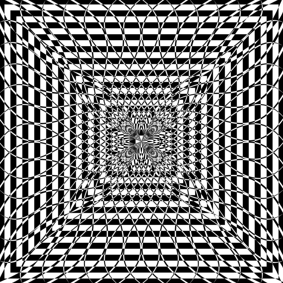 Black and White Hypnotic Background vector