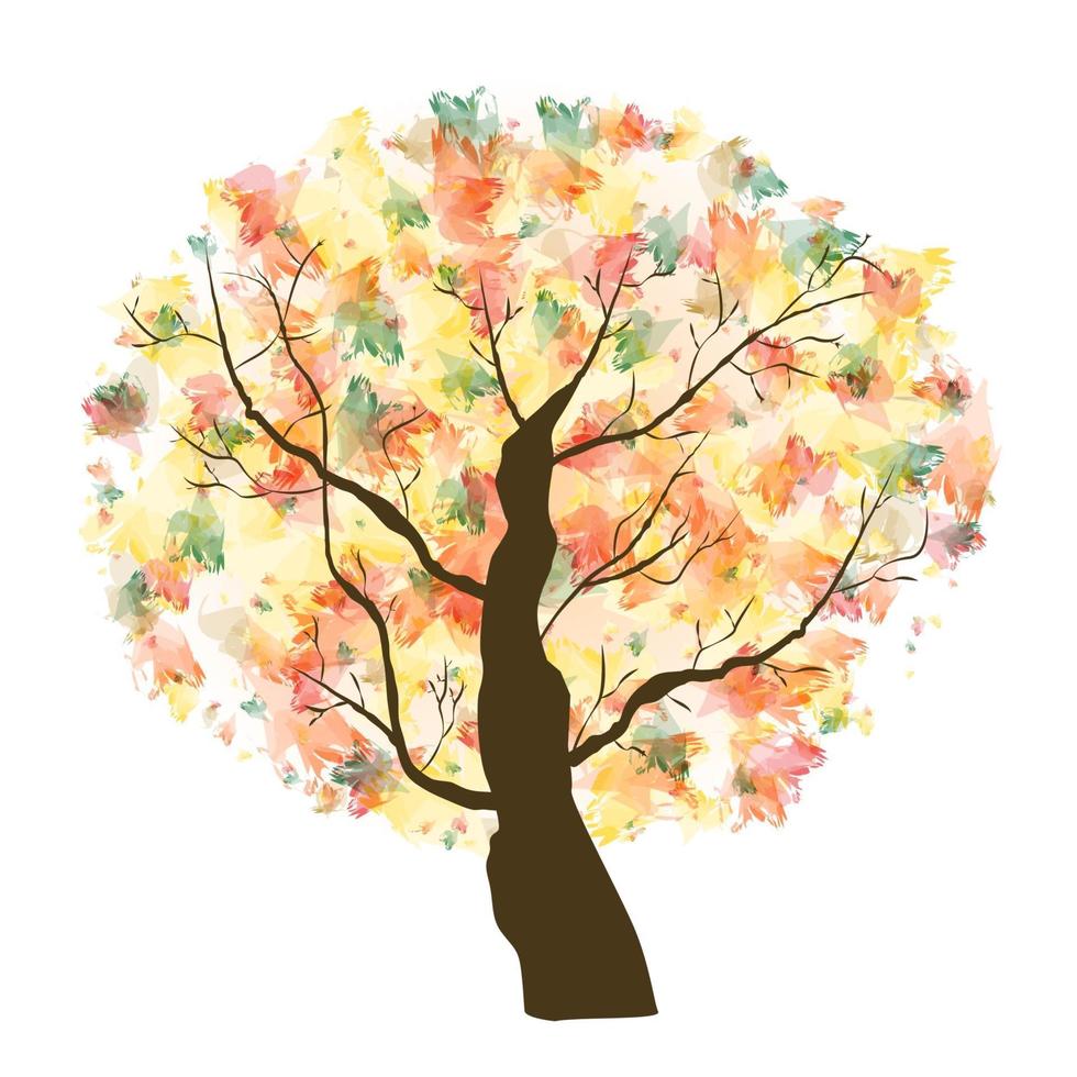 Autumn Paint Textured Art Tree vector