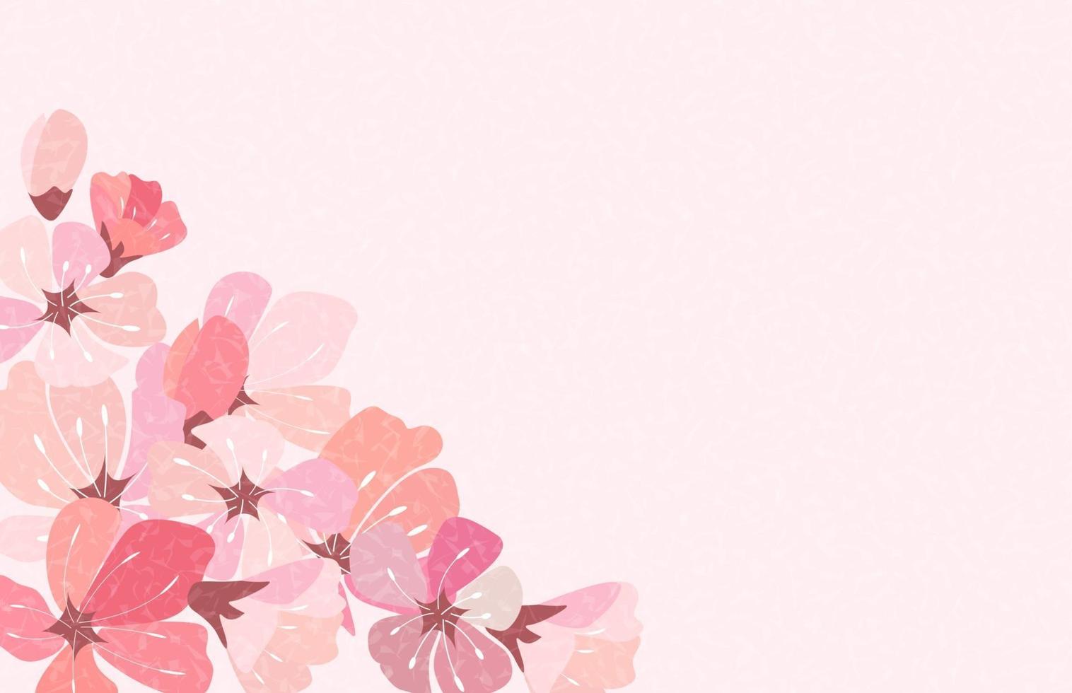 Abstract Floral Sakura Flower Japanese Natural Background Vector Illustration