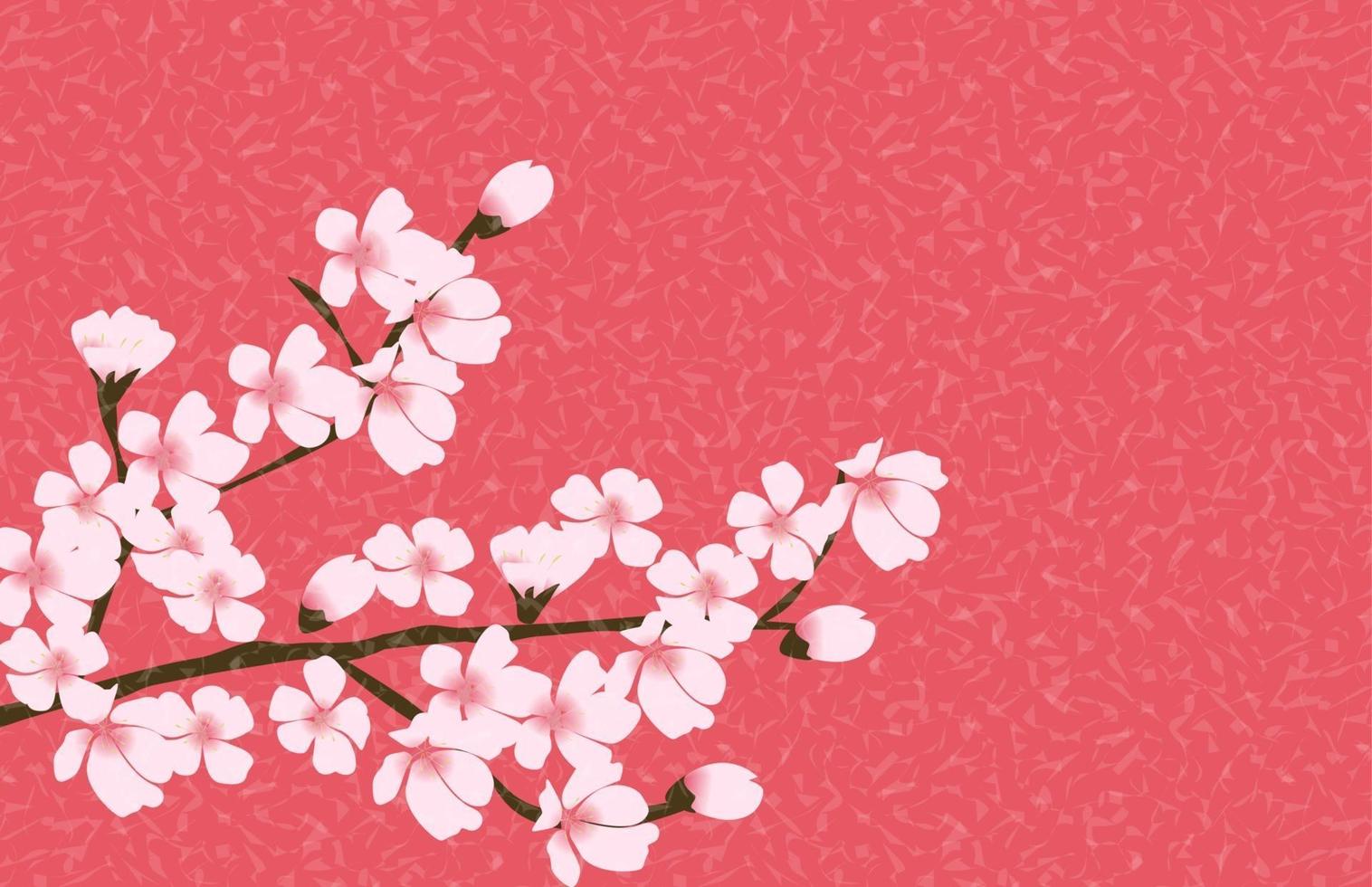 Abstract Floral Sakura Flower Japanese Natural Background Vector Illustration