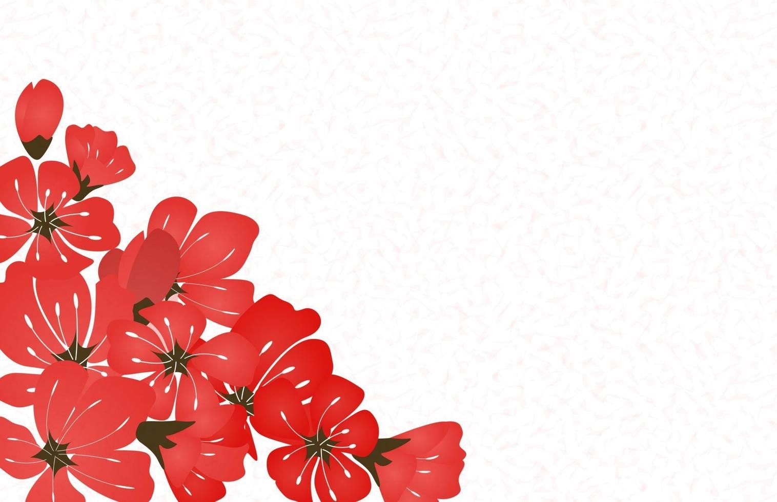 Abstract Floral Sakura Flower Japanese Natural Background Vector Illustration