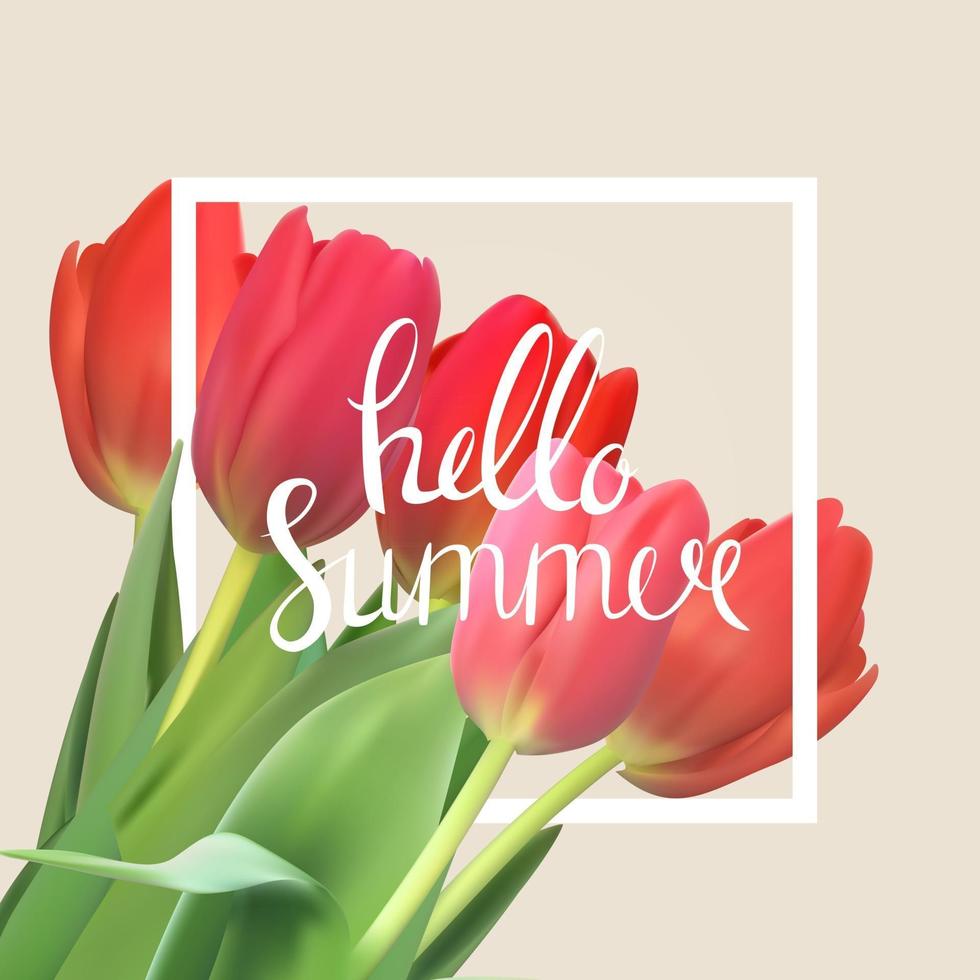 Hello Summer Natural Background Vector Illustration