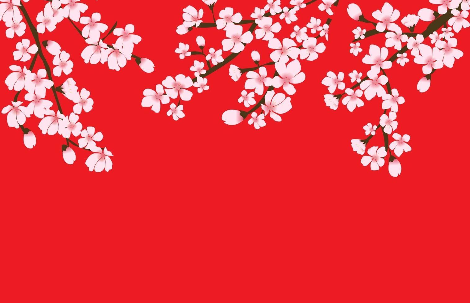 Abstract Floral Sakura Flower Japanese Natural Background Vector Illustration