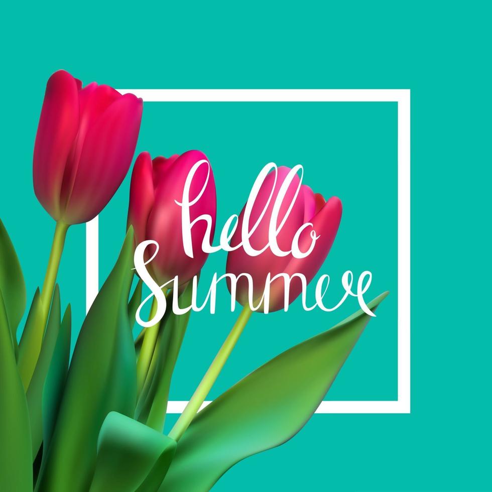 Hello Summer Natural Background Vector Illustration