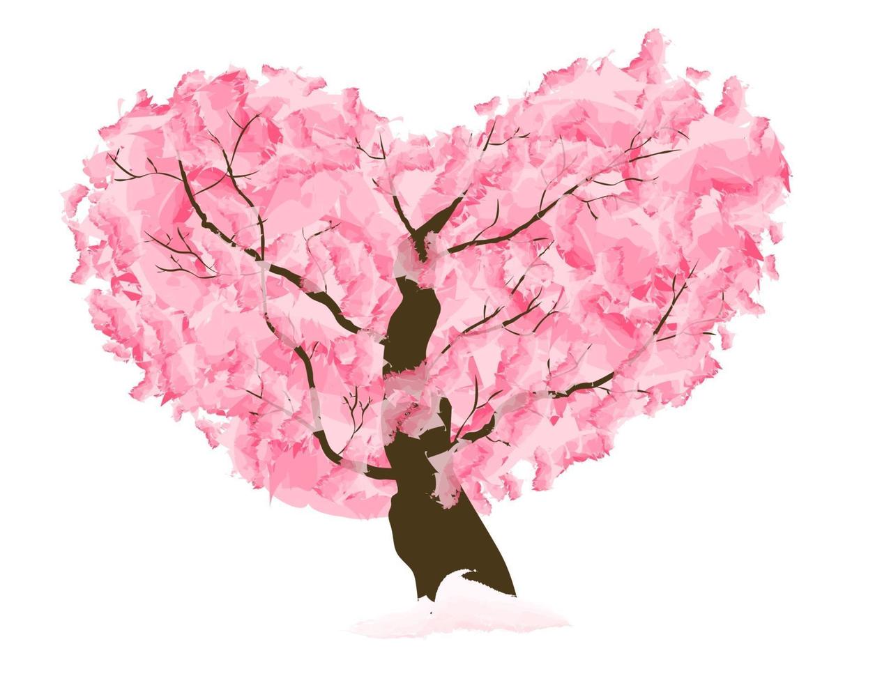 Abstract Floral Sakura Flower Japanese Tree Natural Background Vector Illustration