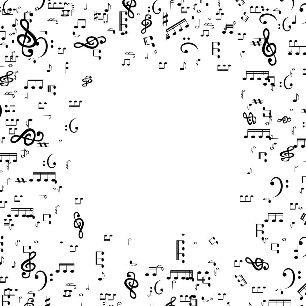 Set of musical notes Treble clef vector