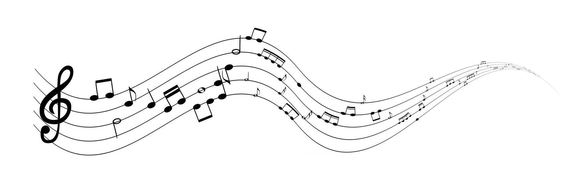 Set of musical notes on five line clock notation without a feature Treble clef vector