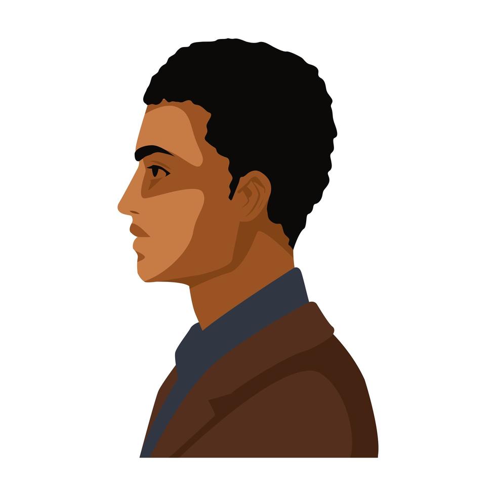 afro man profile vector