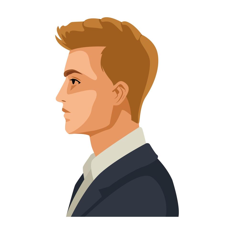 blond businessman profile vector