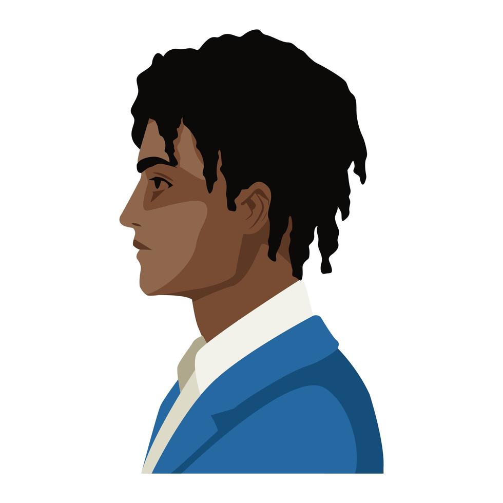 perfil de hombre rasta vector