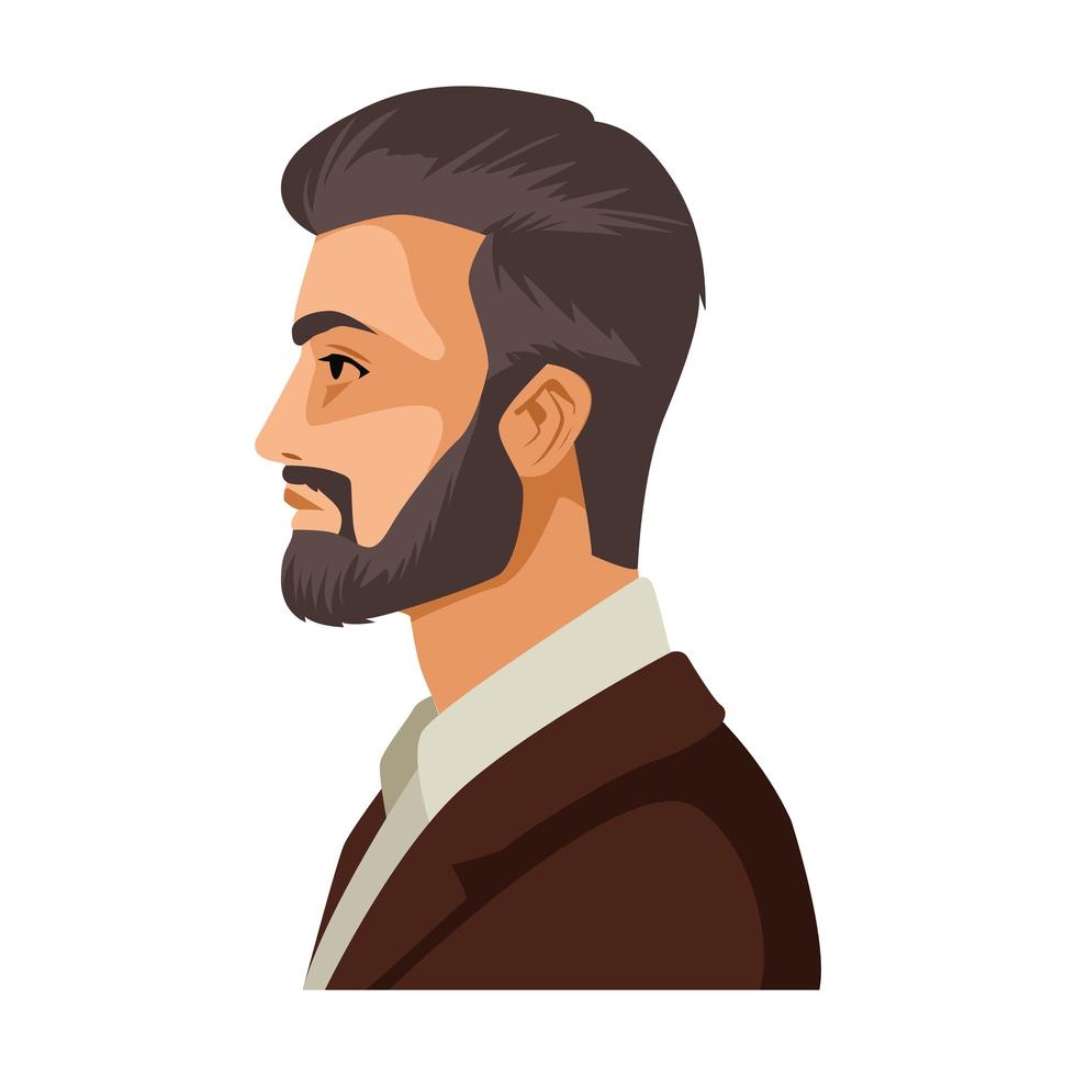 elegante perfil de hombre de negocios vector