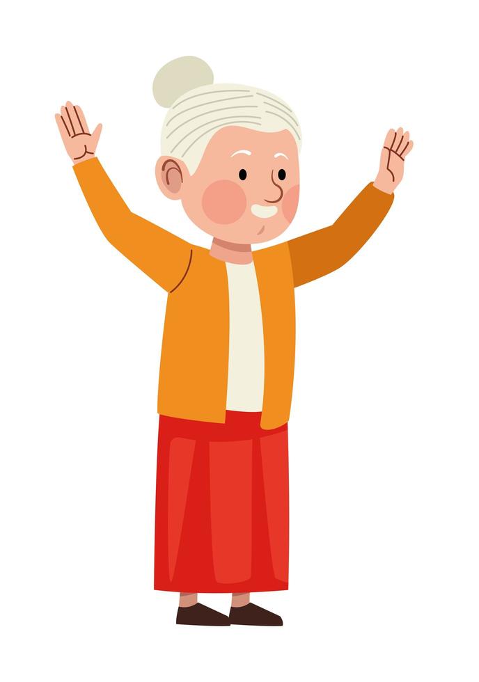 happy grandmother character vector