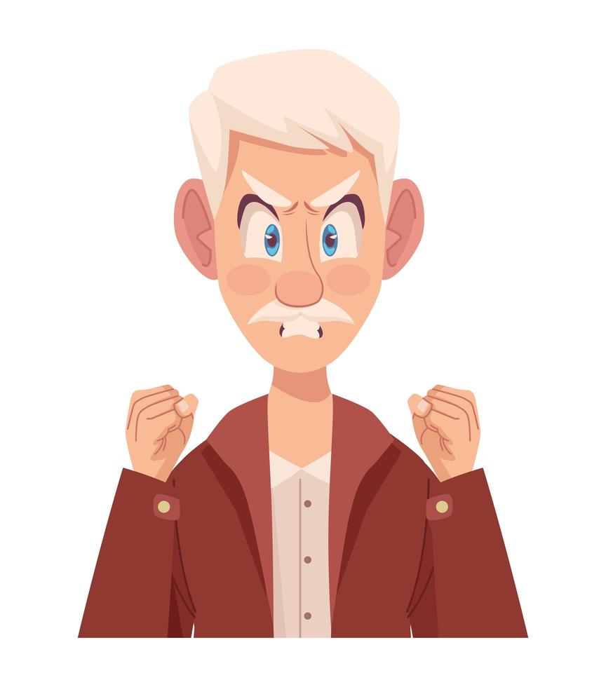 grandfather angry character vector