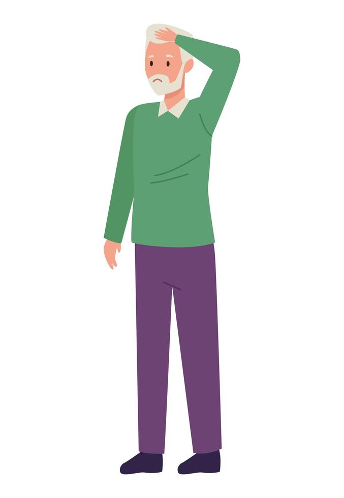 cute grandfather standing vector