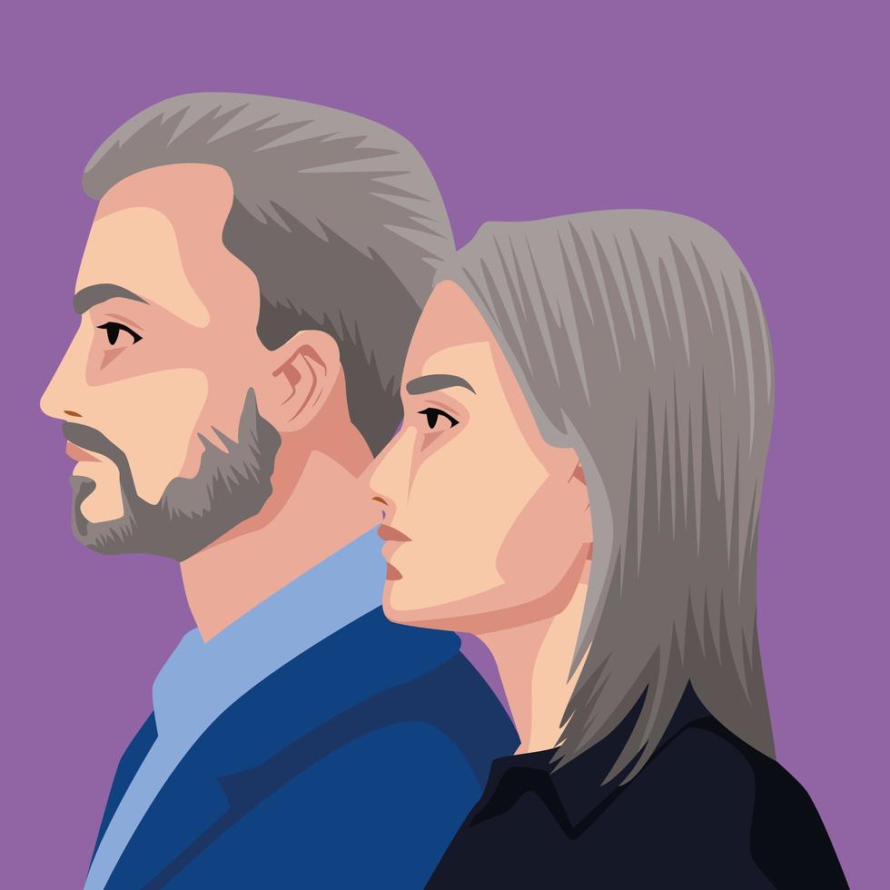 elegante pareja de negocios vector