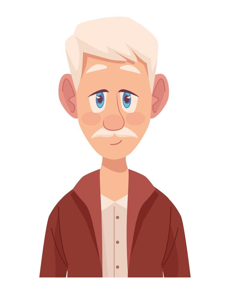 abuelo personaje triste vector