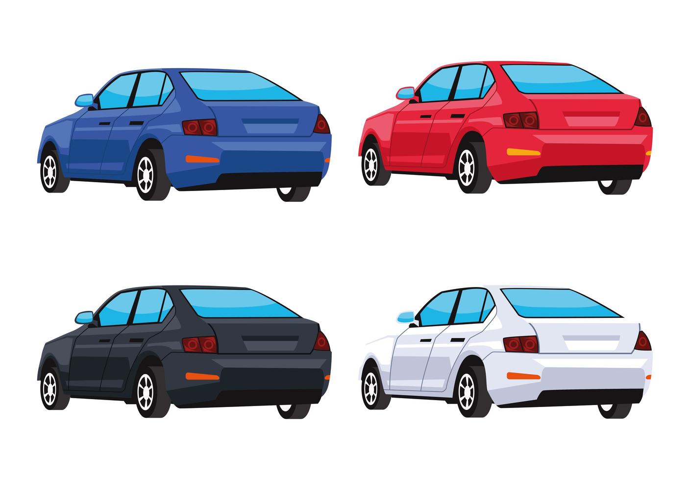 bundle four cars vector