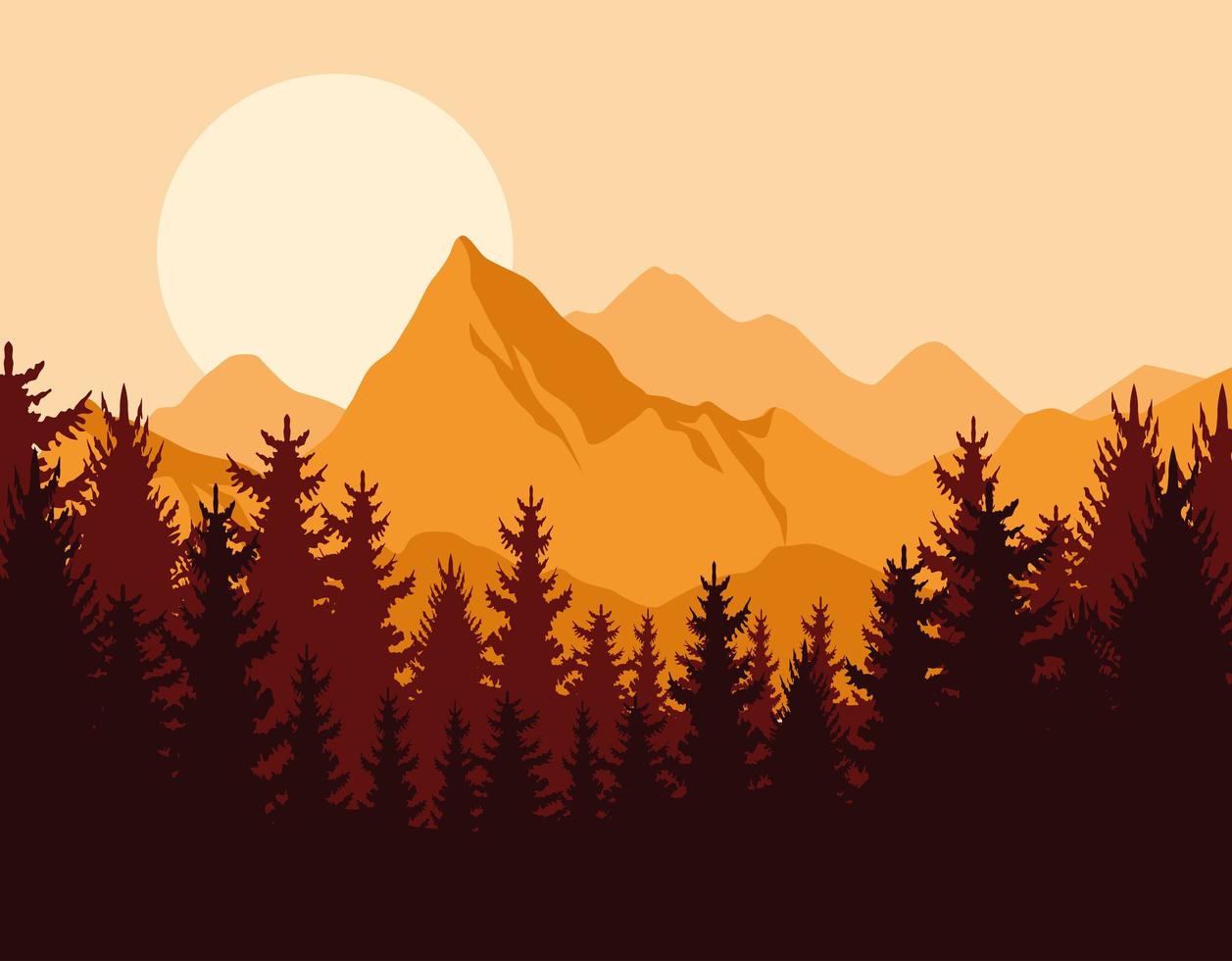 peaks and pines vector