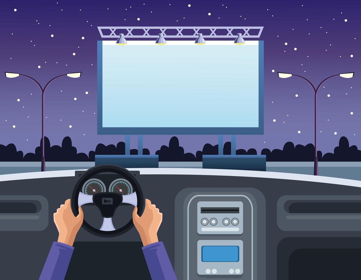 man in autocinema vector