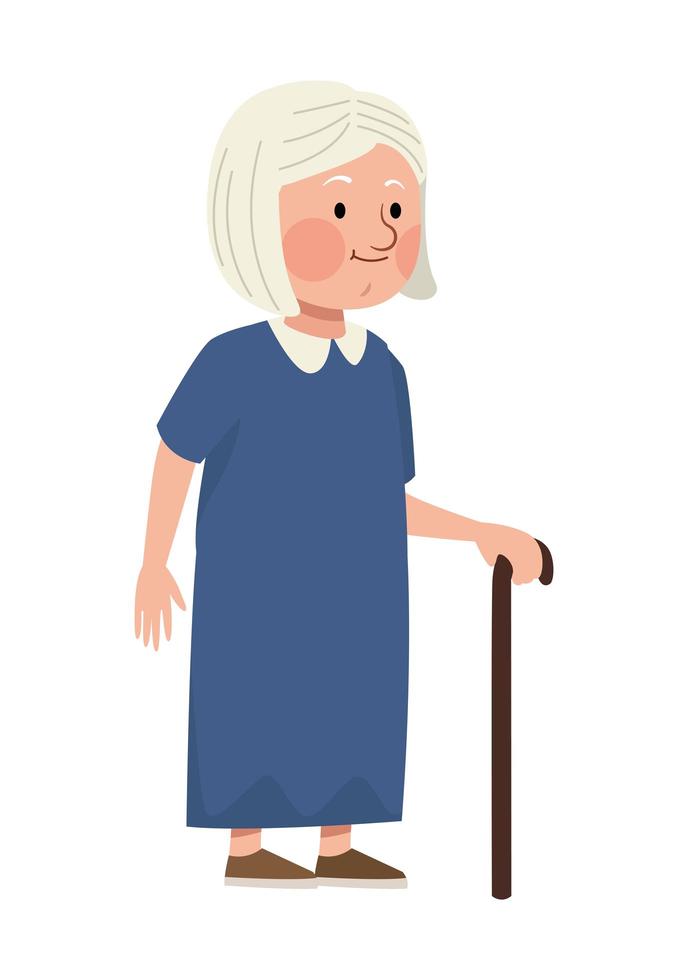 grandmother with cane vector