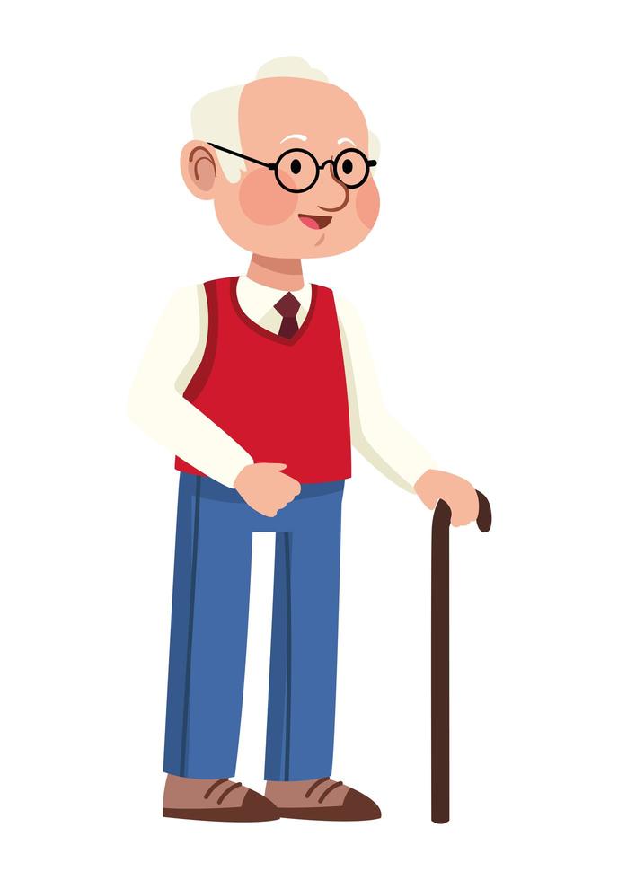 grandfather wearing eyeglasses vector