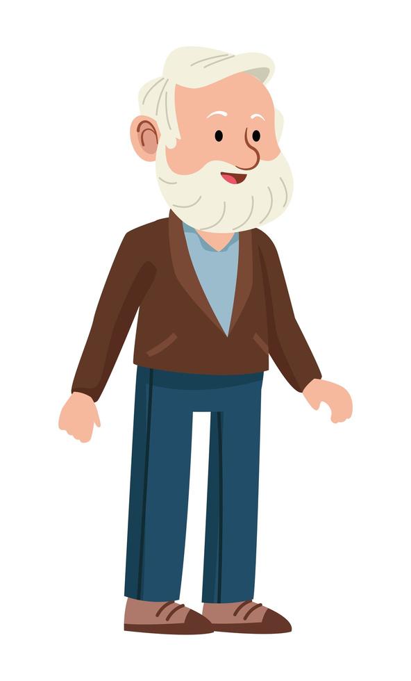 grandfather bearded character vector