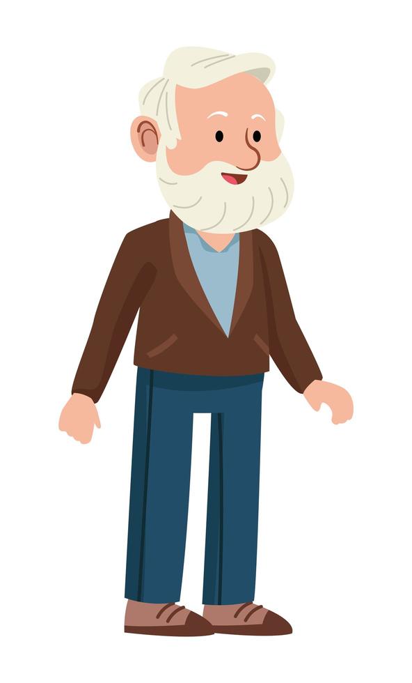 abuelo barbudo personaje vector